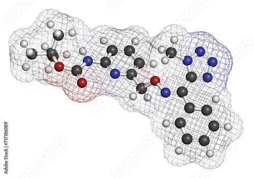 Picarbutrazox fungicide molecule. 3D rendering.