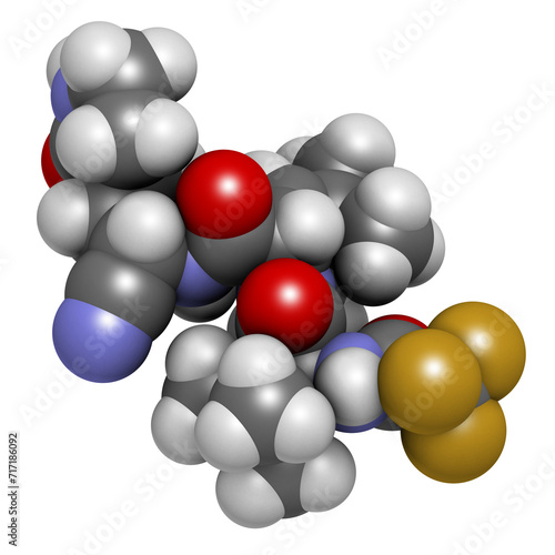 Nirmatrelvir  PF-07321332  antiviral drug molecule. 3D rendering.