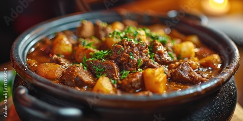 HamisgulyÃ¡s Delight Hungarian Goulash Charm. Dive into A Culinary Symphony of Hearty Stew Captured in a Visual Feast. Picture the HamisgulyÃ¡s Delight in a Traditional Hungarian Kitchen