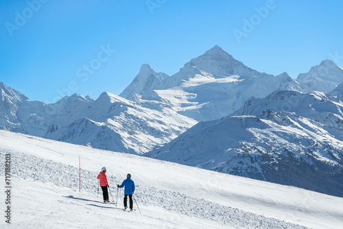 Matterhorn breathtaking view from Crans Montana ski center