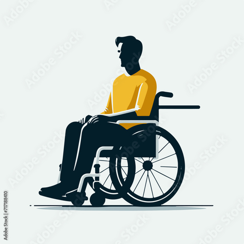 disabled person in wheelchair vector logo 