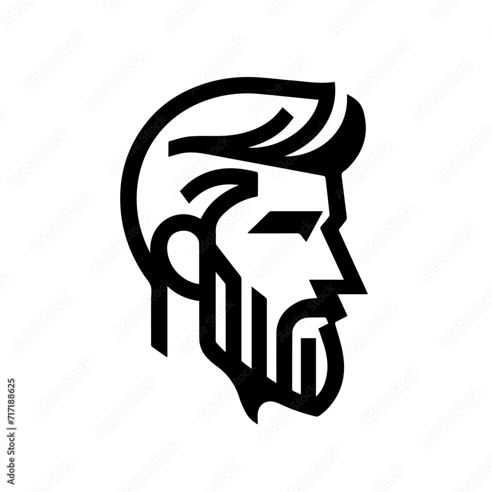 illustration of a head of a person with beard illustration of a head of a person with beard