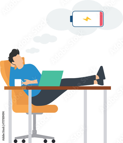 Quiet quitting, lack of work motivation, work boredom or morality, exhaustion or burn out from hard work without recognition concept

