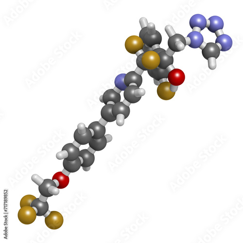 Oteseconazole antimycotic drug molecule. 3D rendering.