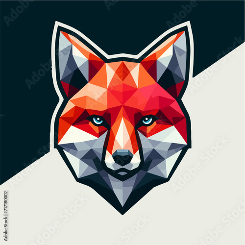 fox head illustration logo