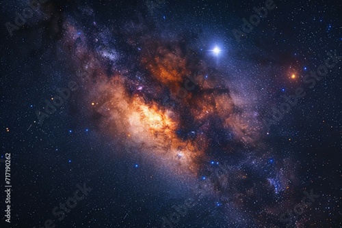 Starry universe Milky Way galaxy sparkles with cosmic brilliance