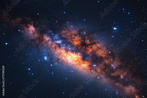 Cosmic panorama The Milky Way and stars in vast space