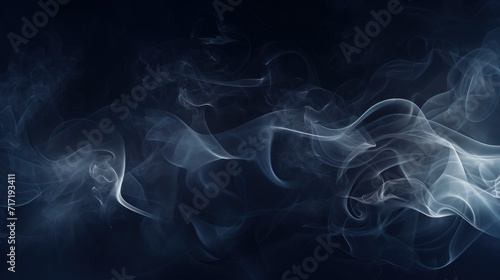 Ethereal Dance, A Mesmerizing Confluence of Blue Smoke and Black Abyss