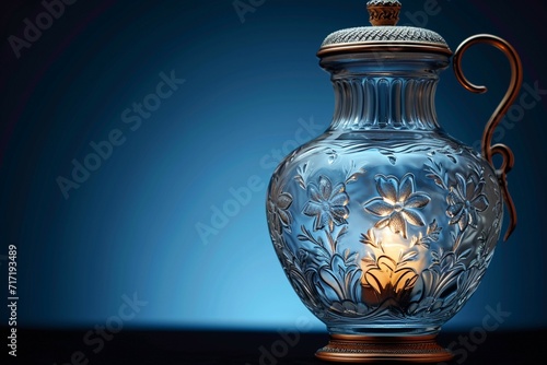 Antique allure ancient glass object against a black background captivates