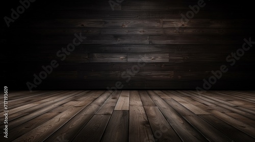 Shadows of the Forest  A Captivating Fusion of Dark Wood Floor and Enigmatic Wooden Wall