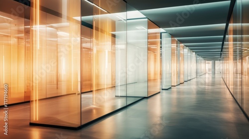 Illuminated Passages, An Enchanting Journey Through a Luminous Glass-Walled Corridor