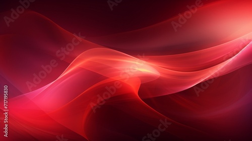 An invigorating abstract background adorned with glowing particle waves and lines in vibrant maroon shades - Generative AI