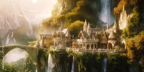 Elven town of Rivendell in Middle-Earth, Lord of the Rings photo