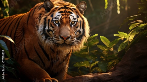 Realistic Tiger wildlife animal nice Generated AI Photo