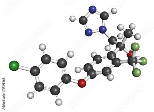 Mefentrifluconazole fungicide molecule. 3D rendering.