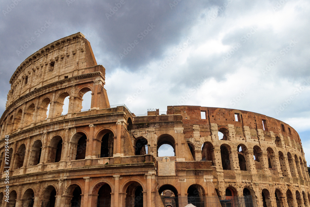 Colosseum or Flavian Amphitheatre in Rome, Italy
