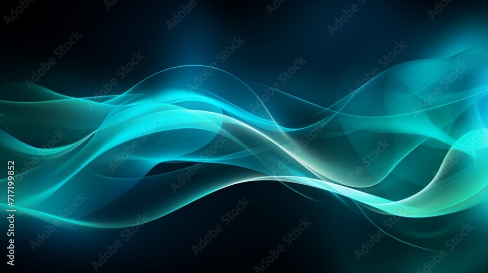 An invigorating abstract background adorned with glowing particle waves and lines in vibrant sky blue shades - Generative AI An invigorating abstract background adorned with glowing particle waves and lines in vibrant sky blue shades - Generative AI