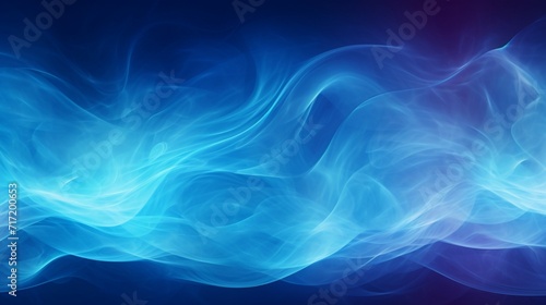 An invigorating abstract background adorned with glowing particle waves and lines in vibrant cyan shades - Generative AI photo