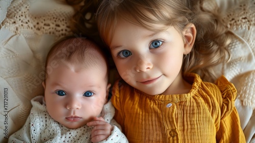 Sibling relationship in the family when the youngest was born. generative ai