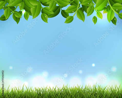 Spring Time Poster With Grass