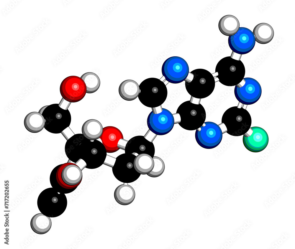 Islatravir HIV drug molecule. 3D rendering.