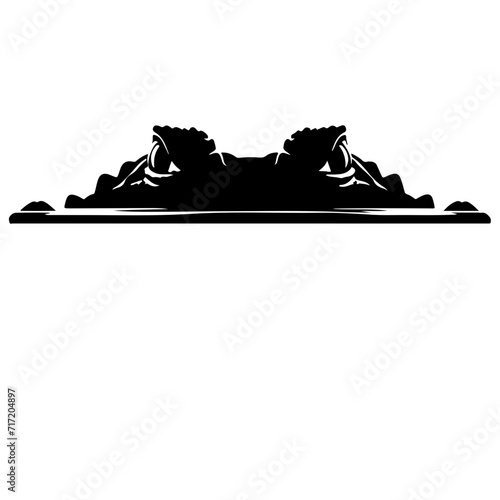 Alligator lurking beneath the water's surface, eyes just visible Vector Logo Art photo