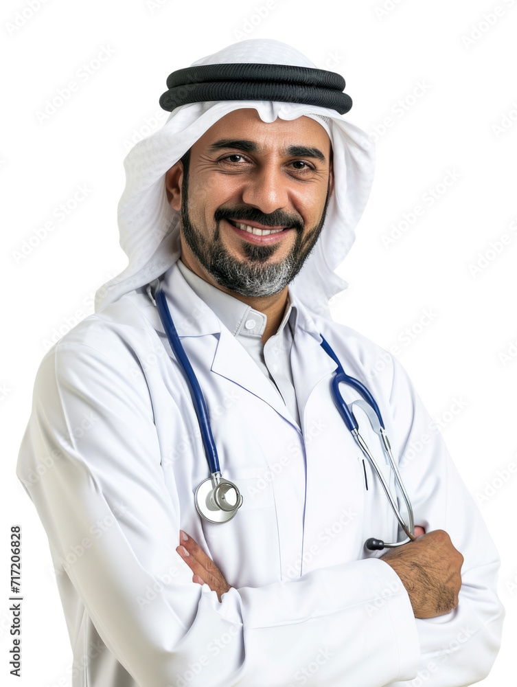 Arab medical doctor consultant isolated background Arab medical doctor consultant isolated background