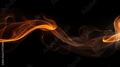 Banner with a strip of orange smoke