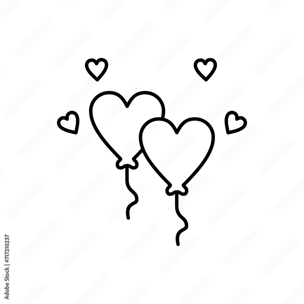 balloon icon, love balloon vector template illustration logo design.with icon line style, on isolated white background.