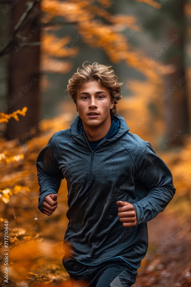 Running clears the mind of all worries. Shot of a young man exercising in nature. Photo with copy space. generative ai Running clears the mind of all worries. Shot of a young man exercising in nature. Photo with copy space. generative ai