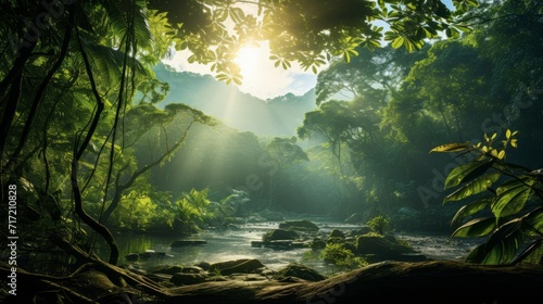 Jungle's Lush Grandeur: The Allure of Nature's Green © Pavlo