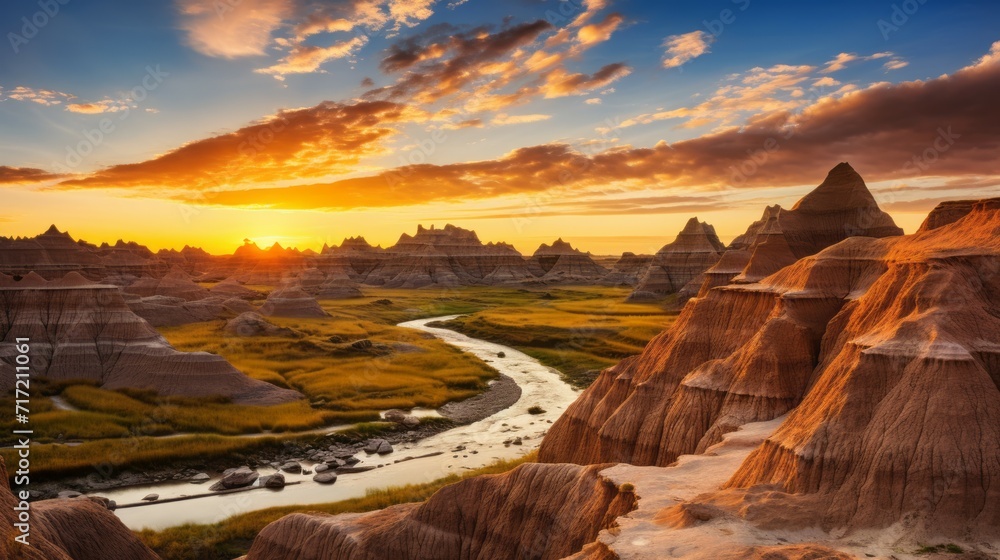 Fototapeta premium River Rocks: Nature's Sculpture Amidst Stone