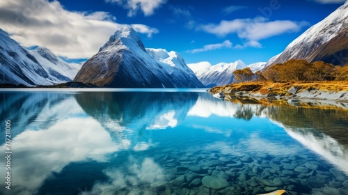 Crystal Lake Majesty: Mountains in Liquid Reflection © Pavlo