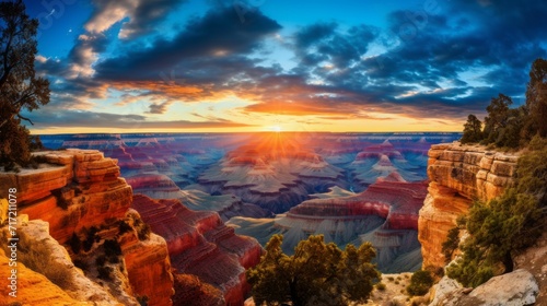 Canyon Sunset: Nature's Dusk in Majestic Hues