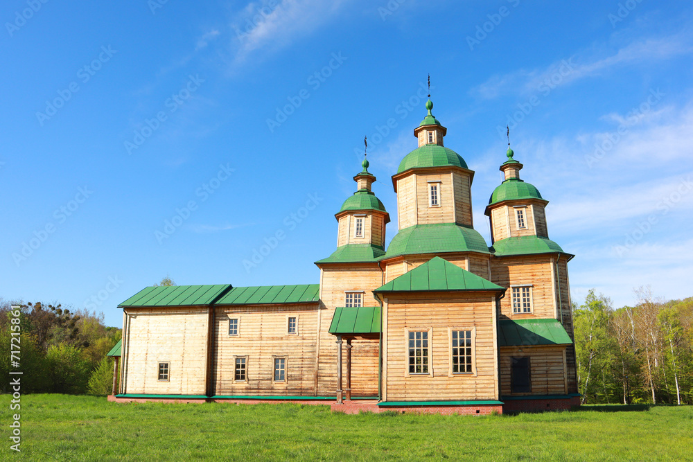 Wooden Church of St. Nicolas in Pirogovo in Kyiv, Ukraine