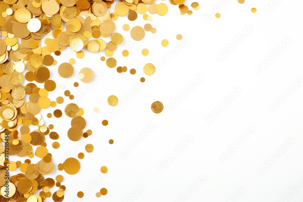 Golden confetti isolated on white background. Golden sparkles, Vector illustration, Ai Generated Golden confetti isolated on white background. Golden sparkles, Vector illustration, Ai Generated