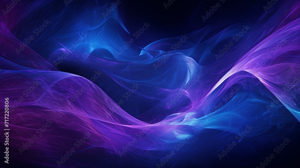 Deep blue and vivid purple light streaks flowing together