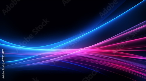 Luminous blue and pink neon beams forming glowing abstract
