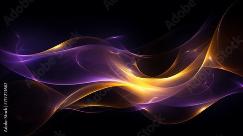 Mystical yellow and purple light swirls intertwining