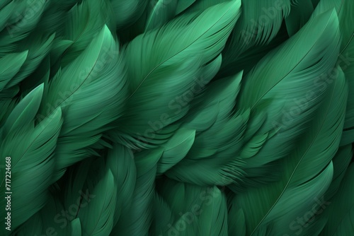 Green Feathers Background, Green Feathers Pattern, Feathers background, Feathers Wallpaper, bird feathers pattern, AI Generative