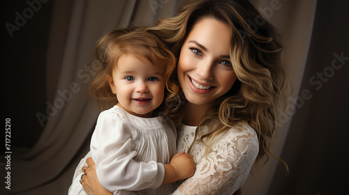 portrait of mother and child, family, mother's day, mommy, baby, love, tenderness, toddler, beautiful smiling woman, kid, children, childhood, hugs, parent, motherhood, female, people