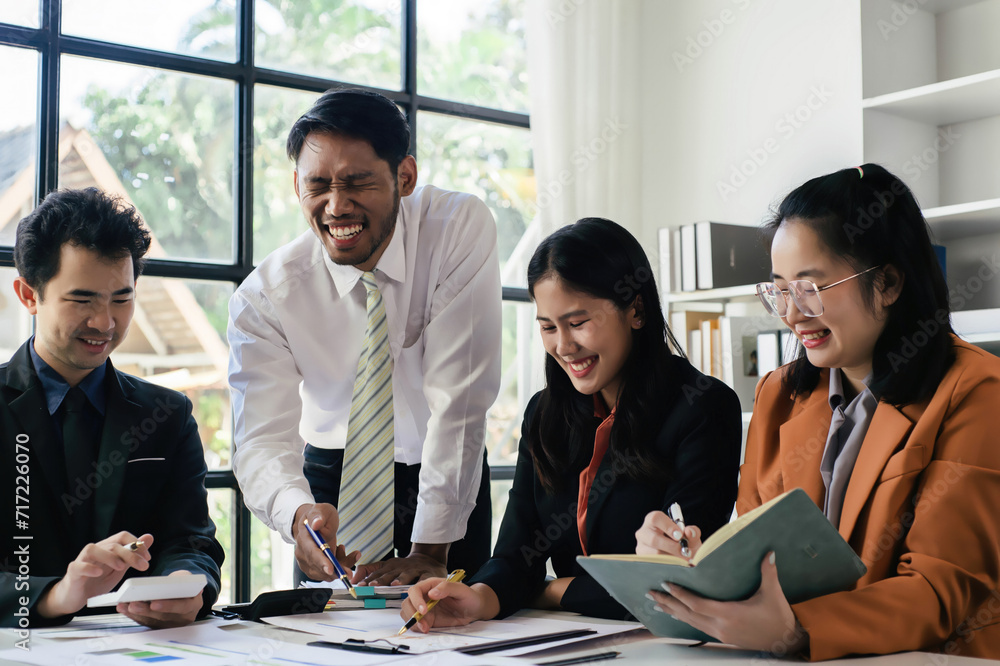 accountant working on finances, Financial accountant planner meeting business consultation introduction, Professional accountant in office, group of tax accountant doing sales invoice accounting.