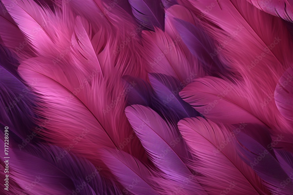 Pink Fluffy Feathers Background, Pink Feathers Pattern, Beautiful Feathers background, Feathers Wallpaper, bird feathers pattern, AI Generative