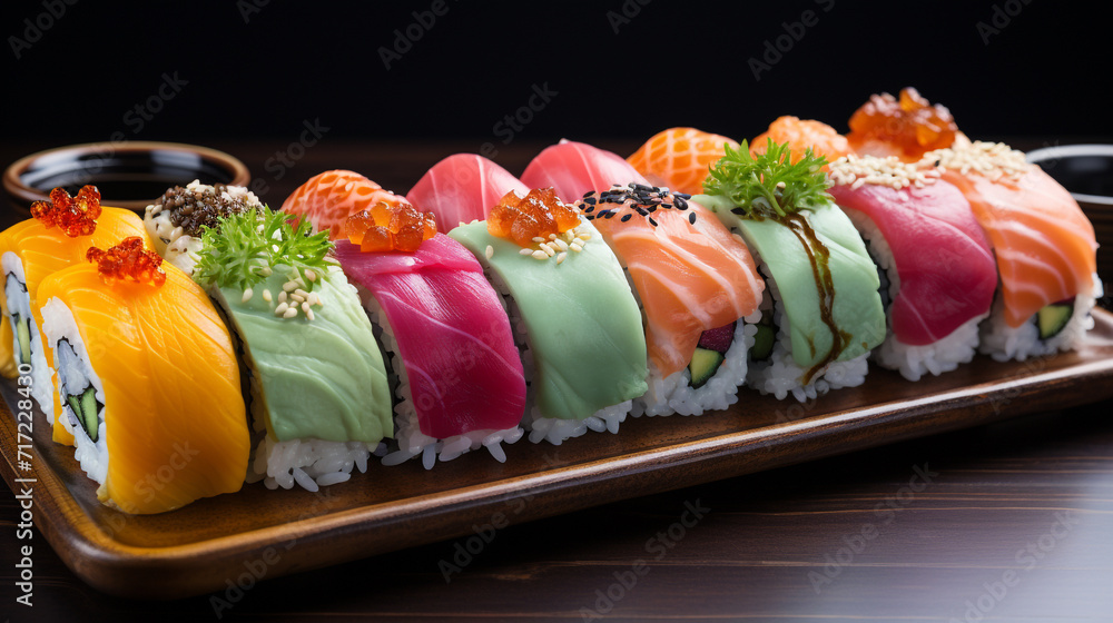Colorful and Fresh Sushi Rolls Colorful and Fresh Sushi Rolls