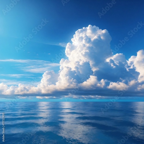 White cloud on blue sky and sea