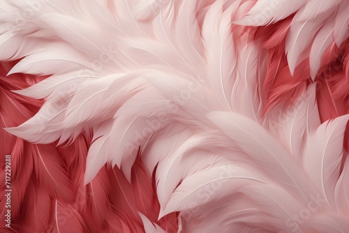 Red Feathers Background, red and white feathers pattern, feathers background, feathers wallpaper, bird feathers pattern, AI Generative