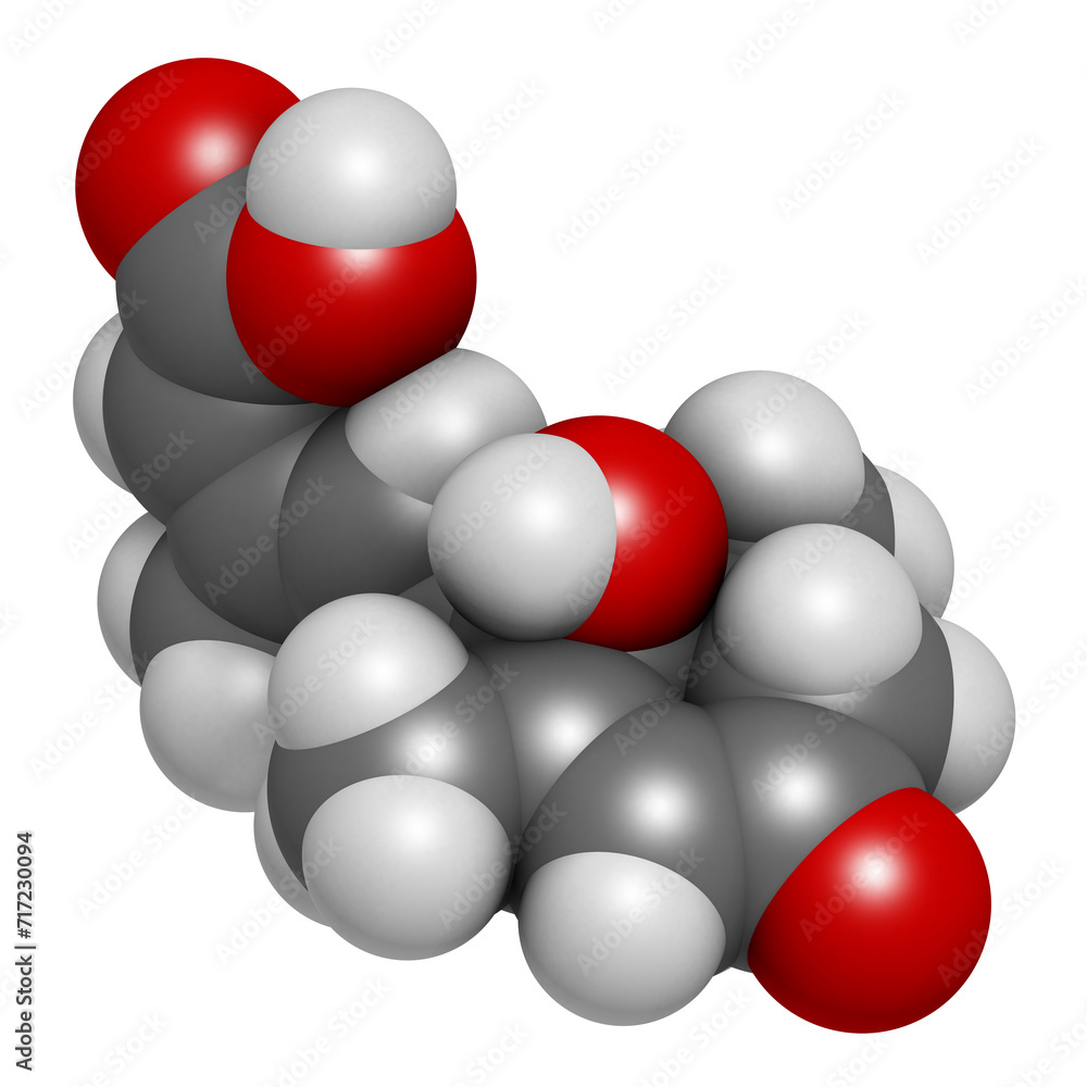 Abscisic acid plant stress molecule. 3D rendering. Abscisic acid plant stress molecule. 3D rendering.