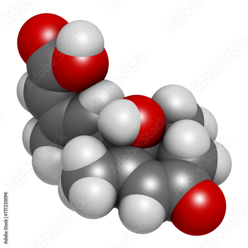 Abscisic acid plant stress molecule. 3D rendering.