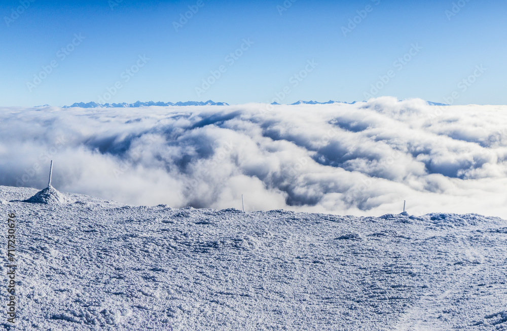 Babia Góra, nad chmurami, Diablak, zima