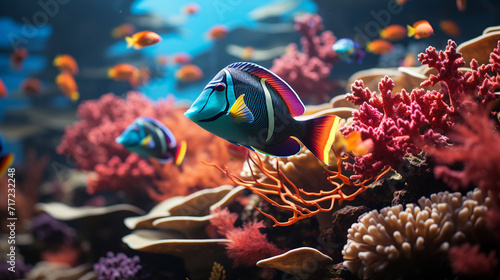Diverse Surgeonfish in Coral Reefs photo